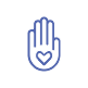 Icon of a hand with a heart in its palm