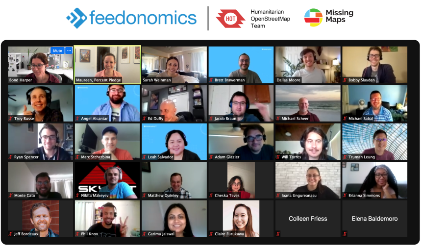 Feedonomics partners with nonprofits. Virtual volunteering on Zoom